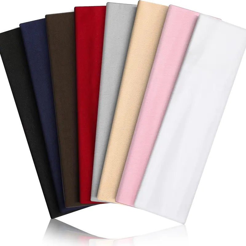 Adults' 8PCS Elastic Fashion Sports Headbands - Non-Slip, Moisture-Wicking, Soft, Ergonomic, Breathable Universal Cloth Headbands for Yoga, Running (Summer-Exclusive)