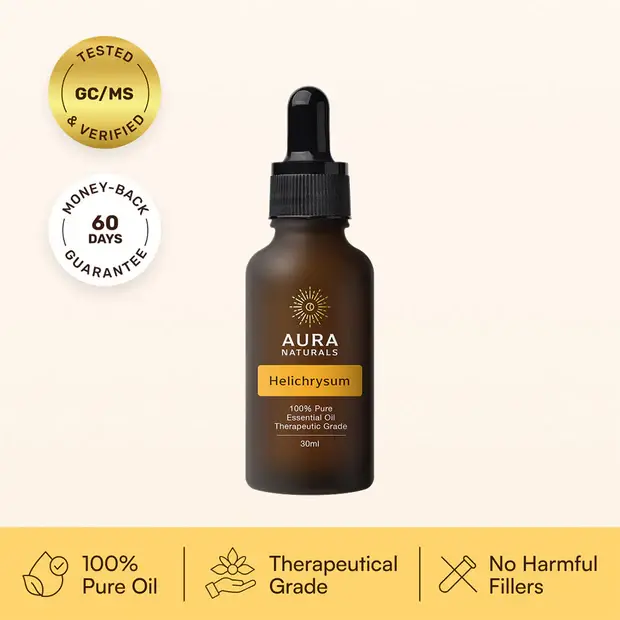 AURA NATURALS Helichrysum Essential Oil 30ml 100% Pure Therapeutic Grade