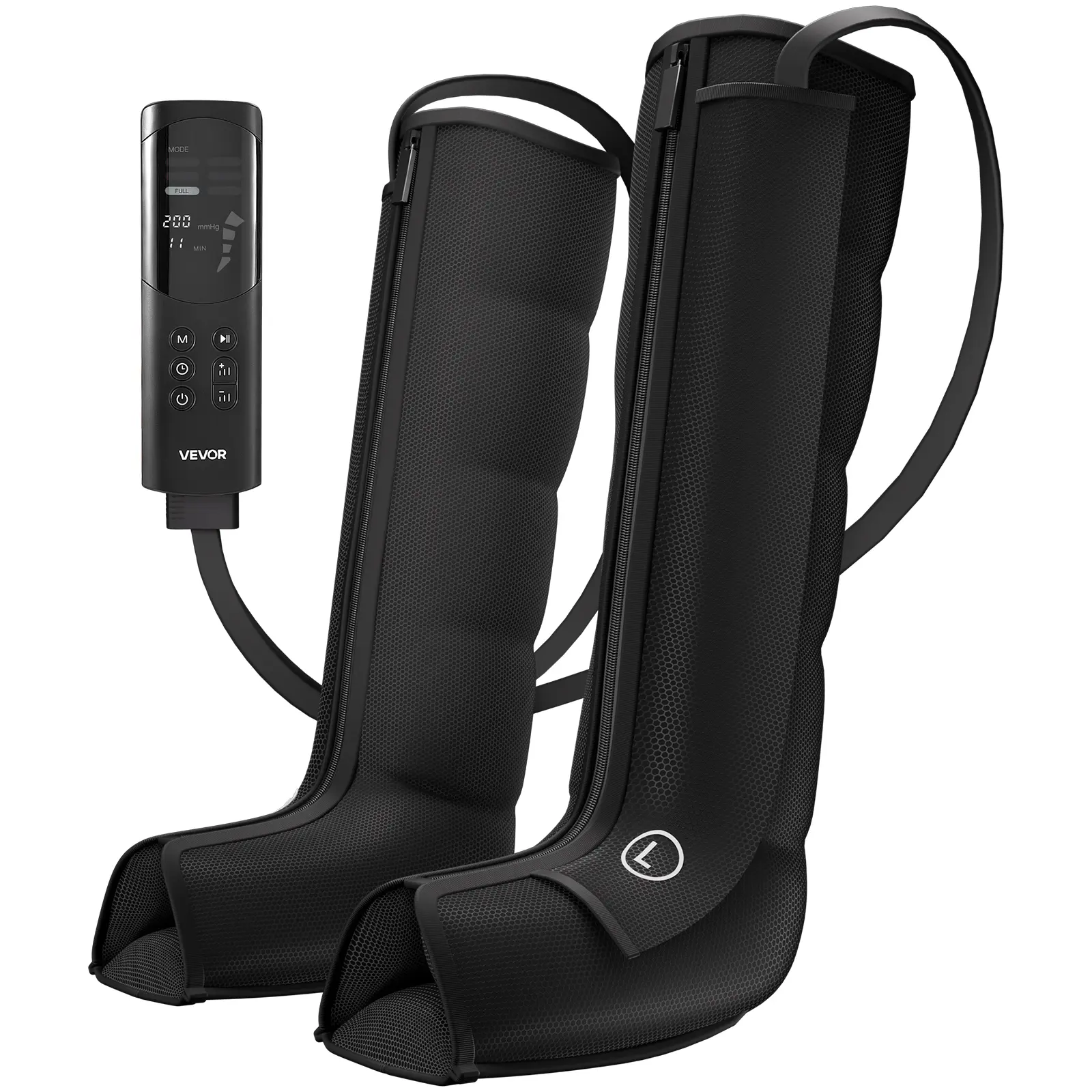 VEVOR Leg Compression Massager 6 Modes Air Compression Full Leg Massager, For Daily Relaxation, 9 Massage Intensities, 360° Coverage, Auto Shut-Off Timer, with Portable Storage Bag and Power Adapter