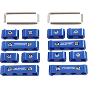 Engine Spark Plug Wire Separator Divider 8mm 9mm 10mm Blue 12pcs Replacement for 8 Cylinder Vehicles Racing Car