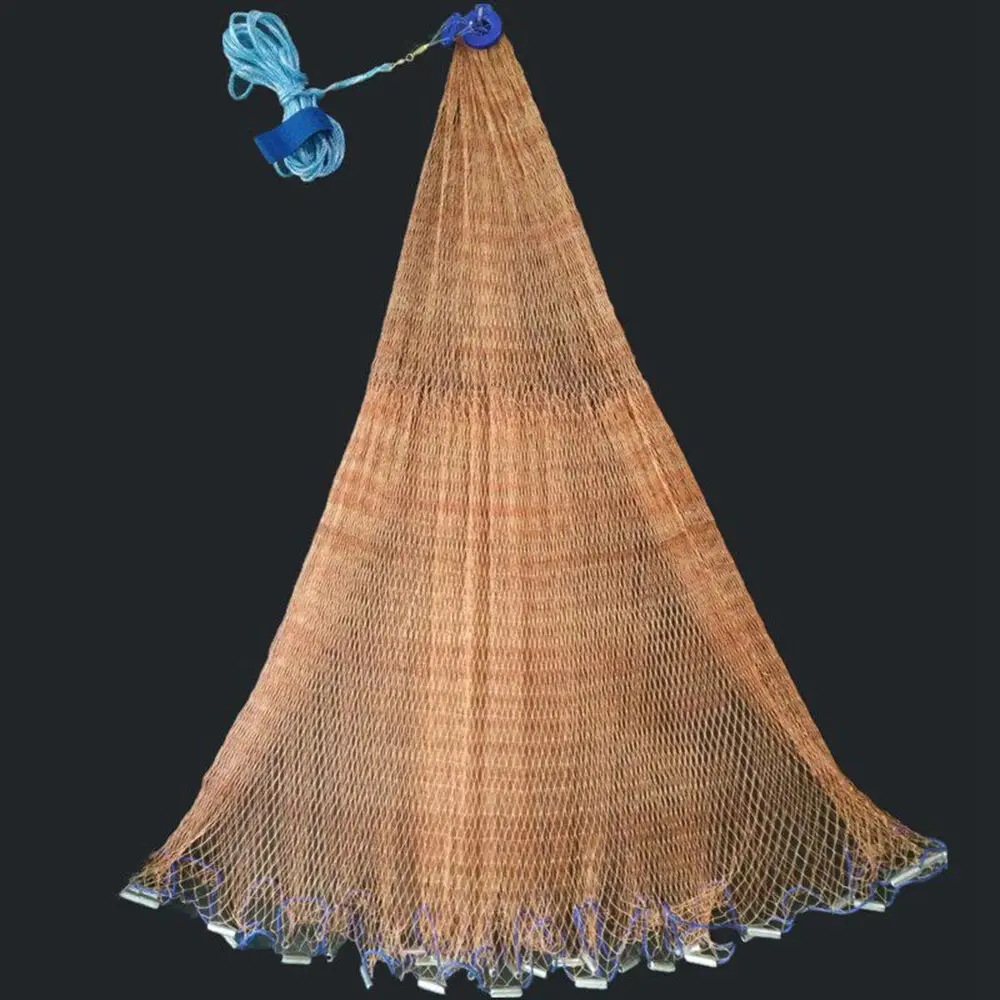 Heavy Duty Fishing Hand Cast Net, Easy-Throw Design, Strong Tire Line Mesh for Bait Trapping