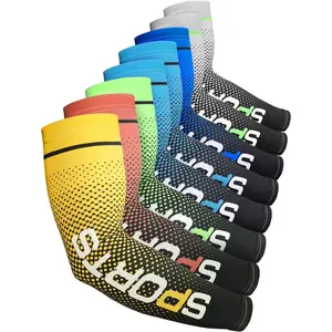 8 Pairs UV Sun Protection Arm Sleeve for Men Women Cooling  Sleeve to Cover Arm Ice Silk Compression Cover