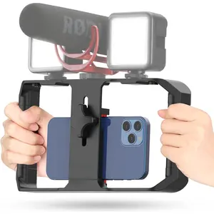 U Rig Pro Smartphone Video Rig, Filmmaking Vlogging Case, Phone Video Stabilizer Grip Tripod Mount for Videomaker Film-Maker Video-grapher with Cold Shoe Mount for iPhone  and More