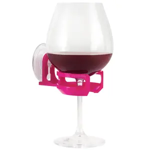 SipCaddy SHOWER BEER & BATH WINE Holder | Shower Caddy | Gift | Organizer | American-made Suction Cup | Pink