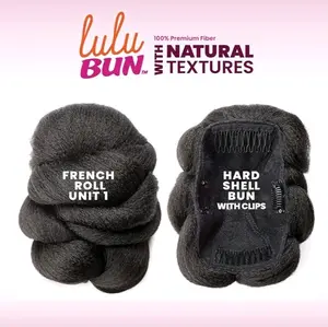 Sensationnel LuluBun Updo Hairextensions - French Roll Unit 1 Synthetic Hard Shell Bun with Clips Quick and Easy Wear for Natural Look French roll unit 1