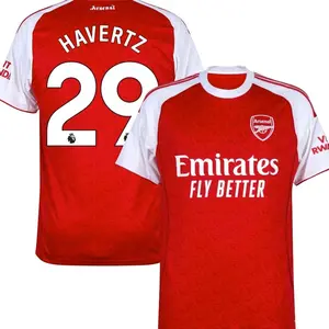 Unisex Soccer/Football Premier League Arsenal Club Kai Havertz Champions League 2025/26 Home/Away Replica Jersey - Red