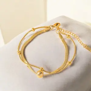 Golden Nuggets Anklet -Multilayer Anklet
