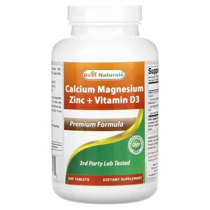 Best Naturals Calcium Magnesium Zinc + Vitamin D3, 300 Tablets