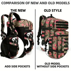 1 Piece 11.89 Gallon Men's and Women's Backpacks, 3 Days Commando Pack, Large Canvas Backpack with MOLLE System for Hiking, Cycling, Skiing, Camping, Climbing