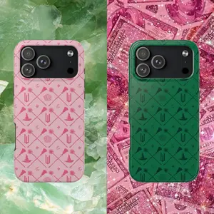 Wicked Pink/Green Pattern MagSafe Phone Case, Glinda Inspired Witchy Icons Design, Cute Pastel Protective Cover for iPhone 17 16e 16 15 14 13 Series