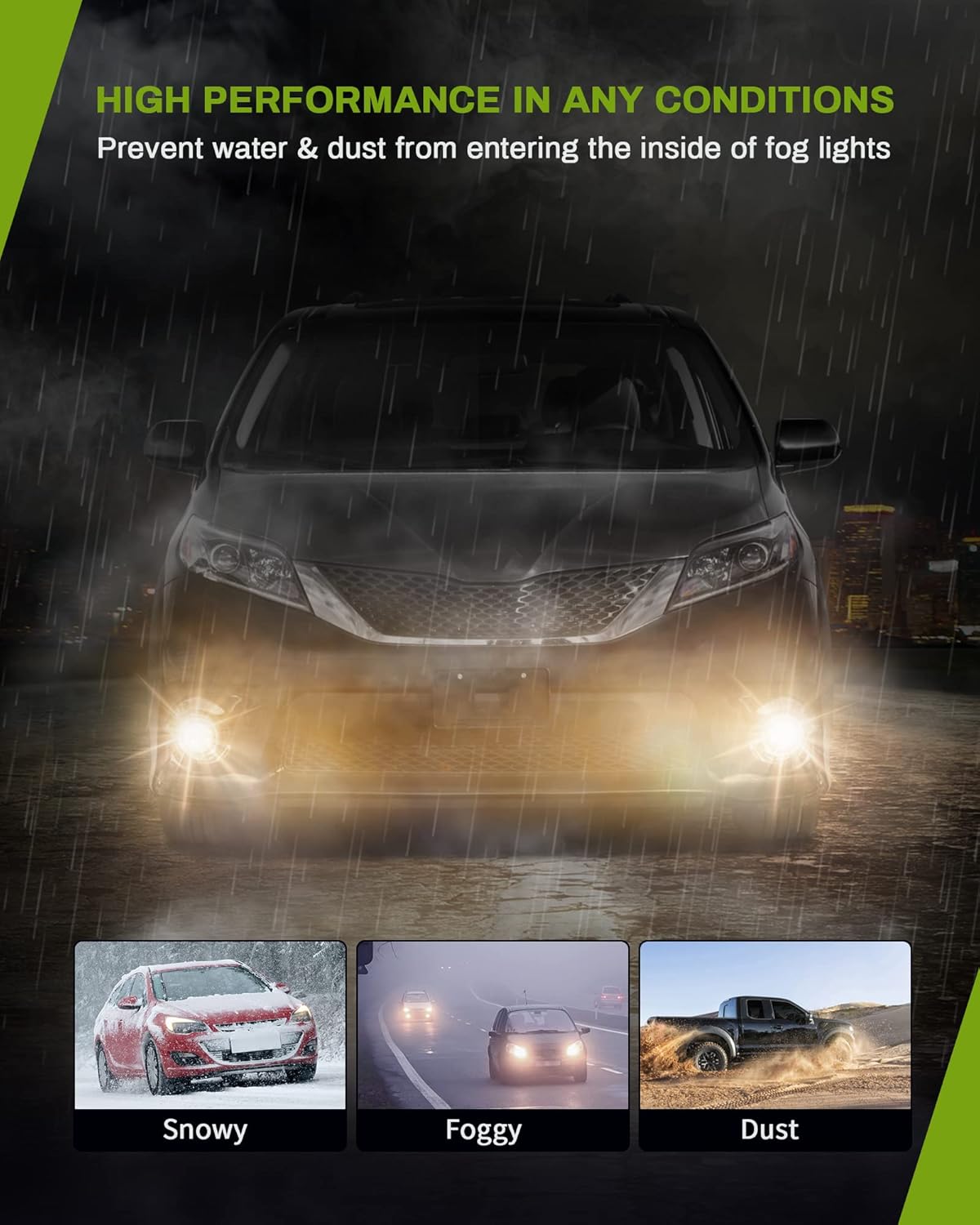 YITAMOTOR Fog Lights Compatible with 2011-2017 Sienna (Not Fit SE Models) Fog Lamps with H11 12V 55W Bulbs & Wiring Harness Clear Lens