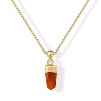 Carnelian Crystal - Yellow Gold