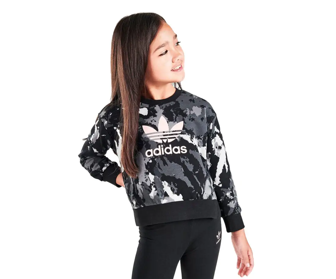 Adidas Originals Tie-Dye Crewneck Sweatshirt and Leggings Girls Clothing Set