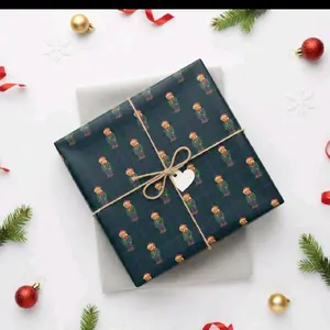 Tartan Teddy Bear Christmas Wrapping Paper Red Navy Plaid Pattern Glossy Matte Finish 30x36 30x72 30x180 Durable Tear Resistant Easy Cut Eco Friendly