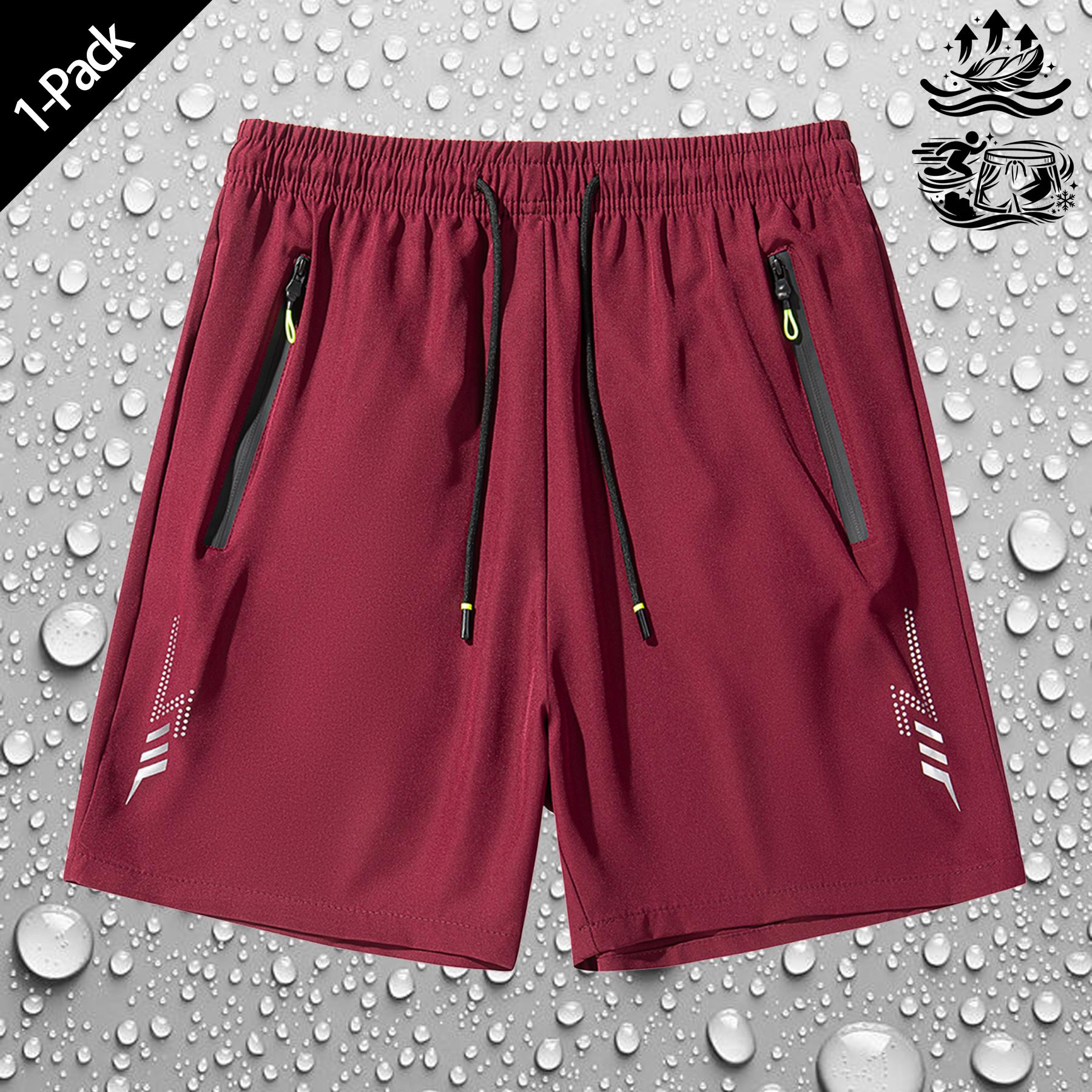 Men’s quick-dry athletic shorts — reflective running and fitness high-performance bottoms with a high elastic waistband and side zippered pockets. Suitable for workouts, jogging, basketball training, hiking, fitness, yoga, outdoor activities, and everyday