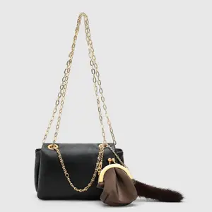 URBAN REVIVO 2026 Spring New Arrival Women's Fashionable Crossbody Bag - Artificial Leather Mini Bag with Charm Detail, Chain Strap, Top Handle, UAWB60072, Cross Body Bags