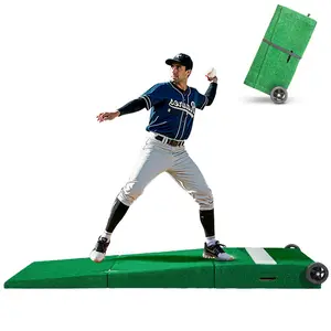 Summervibes VEVOR Pitching Mound, Portable Baseball Pitcher's Mound, 90 in IIndoor Outdoor Pitching Practice and Training Equipment, Softball Pitching Aids with Antifade Turf, Pitching Rubber, Carry Handles