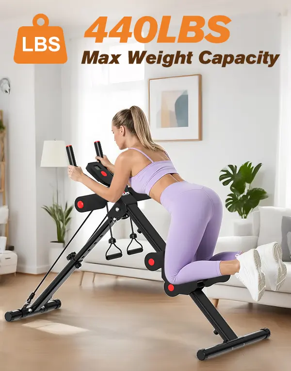 Jovego Pre-Owned Foldable Ab Machine Abdominal Waist Trainer - Adjustable Home Gym Equipment