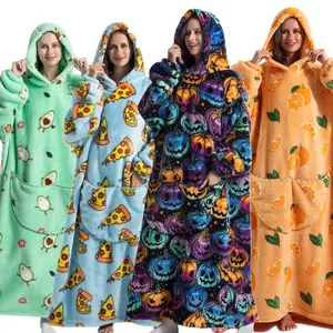 Women's Wearable Blanket Hoodie - Extra Large Soft Fleece Hooded Blanket - Warm And Cozy Plush Flannel Blanket Sweatshirt Gift - With Large Pockets And Sleeves