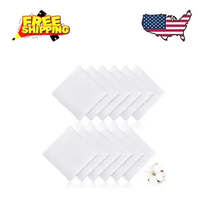Handkerchiefs for Men, 100% Soft Cotton White Hankies, 15x15 Inch