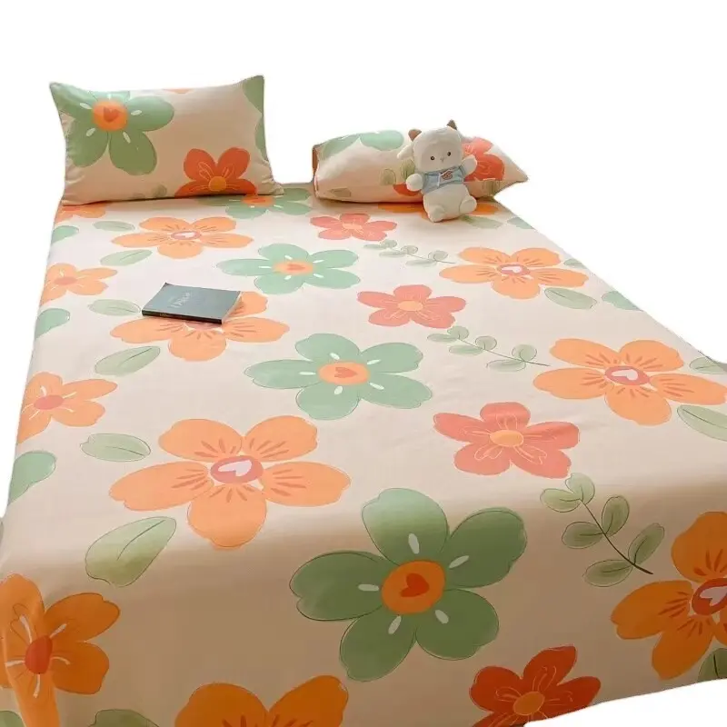 William Pure Cotton Single Bed Sheet - Shandong-Sourced, Thickened, Breathable, Cooling, Softens with Each Wash - 1.2m*2.3m, 150x230cm, 240x270cm Bedding Linen