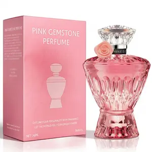 Valentine’s Day Gift: Pink Gemstone Perfume for Women (75ML) - Romantic Fresh Fruit Scent: Orange/Bergamot Top, Black Coffee/Jasmine Heart, Patchouli/Musk Base | Sparkling Pink Crystal Bottle with Rose Accent, Perfect V-Day Fragrance Aromatic Floral