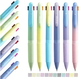 6 Pack 4-in-1 Multicolor Ballpoint Pens, Retractable Colored Pens 0.7mm Fine Point, 12 Assorted Ink Colors, Smooth Writing for Students, Doctors, Journaling, Office Use