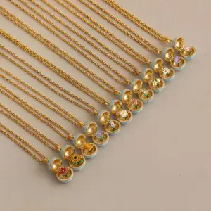 12 Styles Openable Blue Enamel Locket Necklace with Hand-Painted Flower Inside | Ladies' Jewelry | Elegant & Romantic | Creative Design | Gift For Him or Her | A Gift of Diverse Elegance