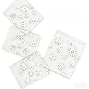 100pcs Thick Matte Daisy Self-Adhesive Packaging Bags, Baking Cookie Bags, Decorative Gift Bags, Ideal for Gifts and Presents, Gift Wrapping Supplies