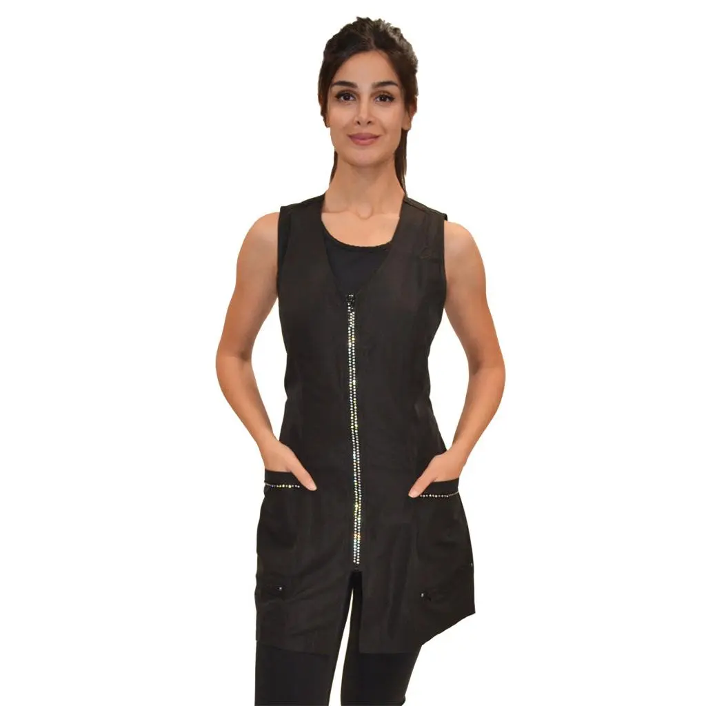 220 - Pro Rhinestone Front Detail Water Resistant, Hair Resistant and Bleach Resistant Jacket Style Cobbler Apron
