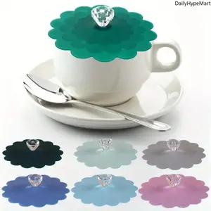 6pcs/Set Food Grade Silicone Cup Covers, Dustproof Heat-Resistant Airtight BPA-Free Drink Protector Seals for 12oz-16oz-20oz Mugs & Tumblers, Portable Home & Travel Lids for Coffee & Water Bottles