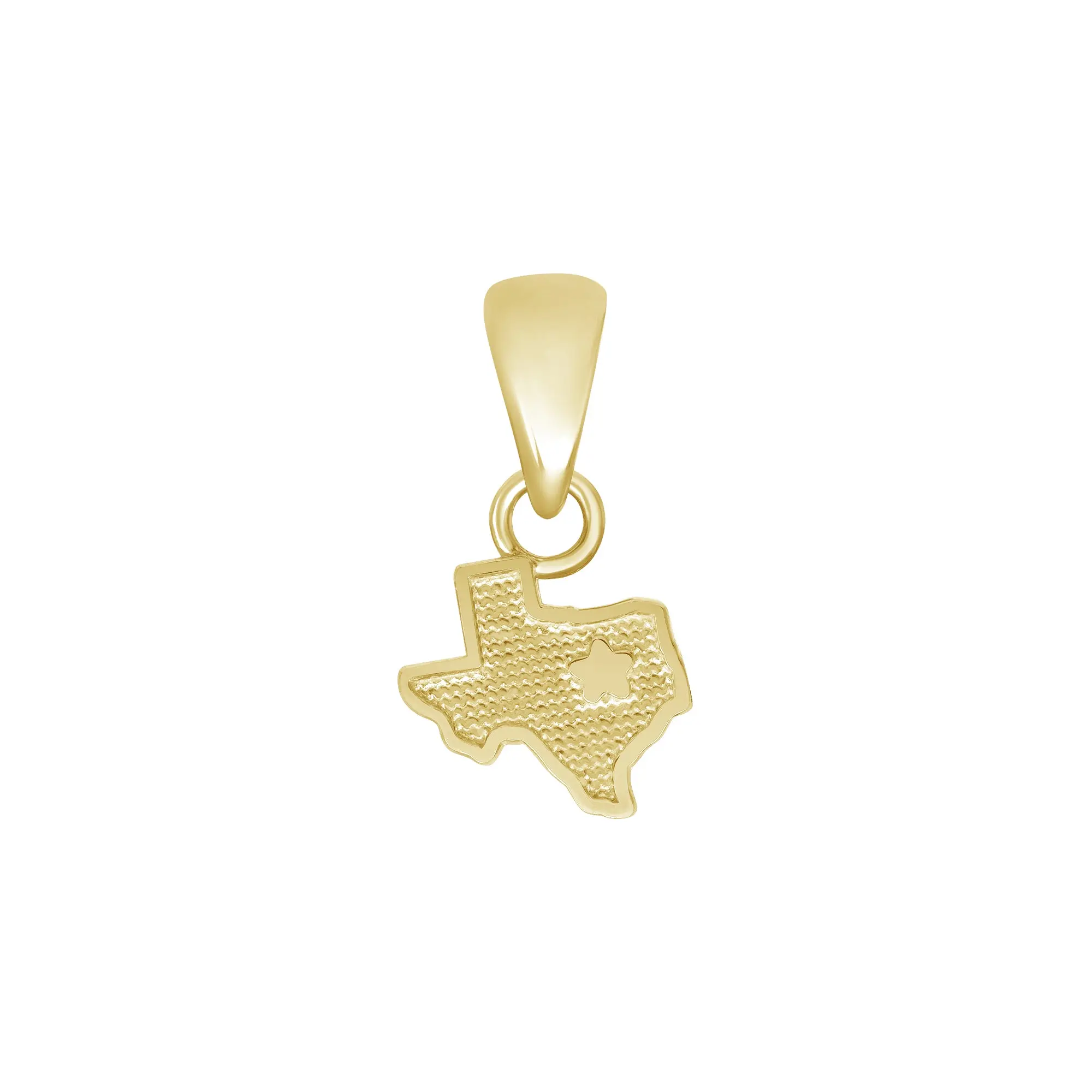 Texas Map Pendant Necklace in Solid Gold