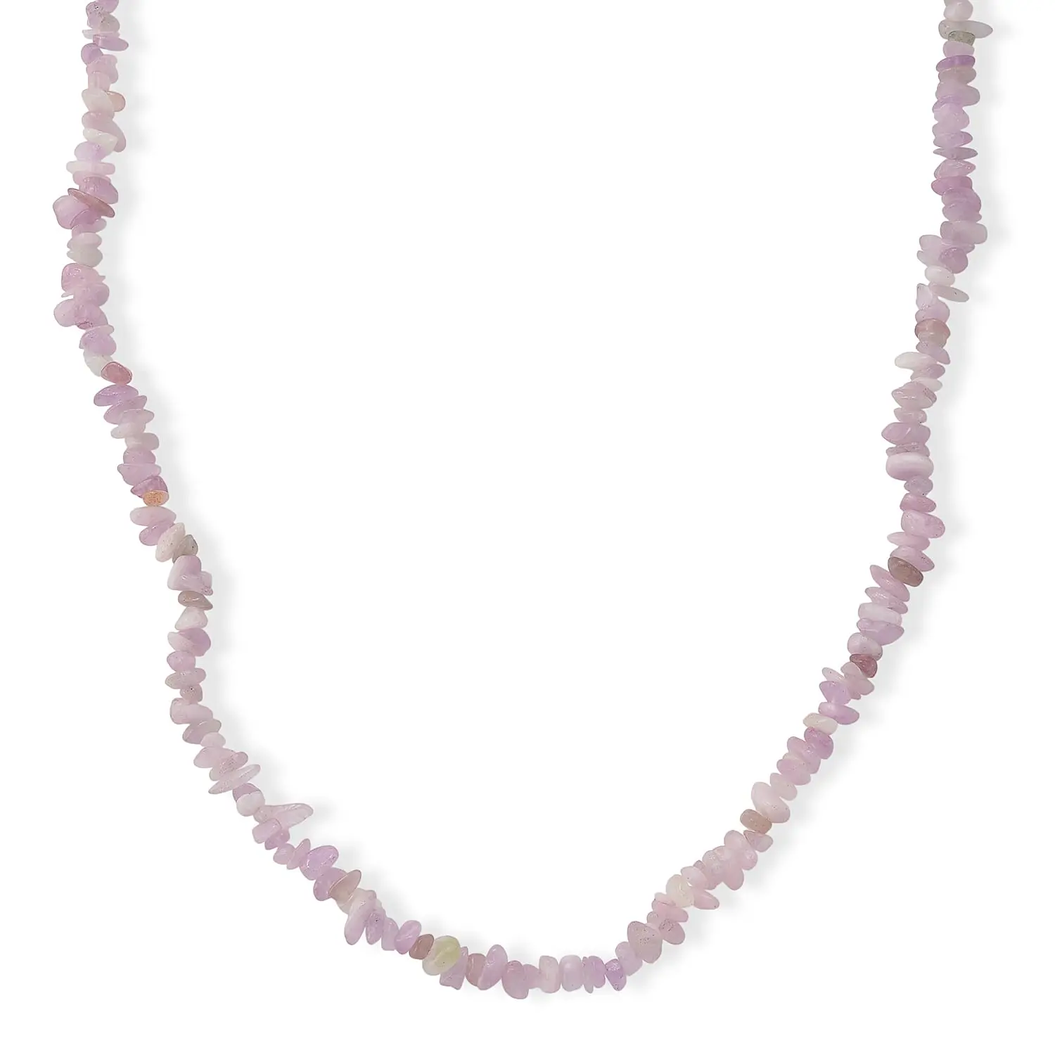 Kunzite Beaded Necklace (32 Inches) with Lobster Lock in Stainless Steel 355.00 ctw