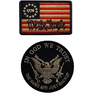 We The People Betsy Ross 1776 in God We Trust Patch [2PC Bundle - Iron on Sew on -ZL8-WP9]