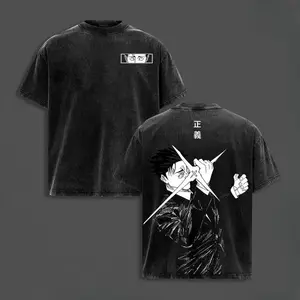 Anime Jujutsu Kaisen Higuruma Hiromi Graphic T Shirt Men Casual Clothing Oversized Tshirt Washed Cotton Tee Harajuku T-shirt