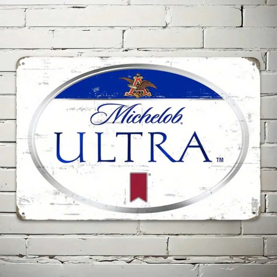 Michelob Ultra Tin Metal Sign Set - Vintage Beer Plaque, Casual Wall Decor, Vintage Plaque Decoration, Dads' Anniversary Home Bar Garage Gift