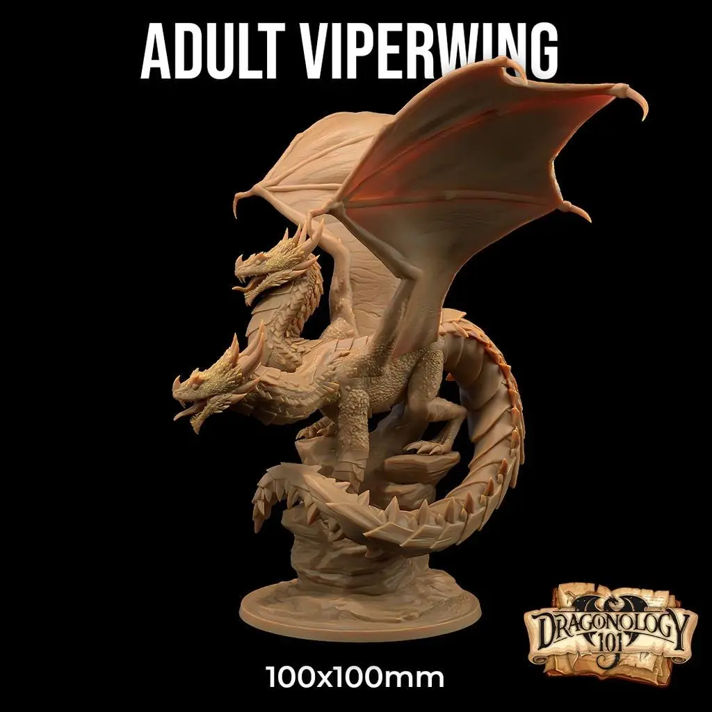Adult Viperwing Dragonology 101 |The Dragon Trappers Lodge | 32mm Scale | Miniature TTRPG Mini DnD Dungeons Dragons Wargame