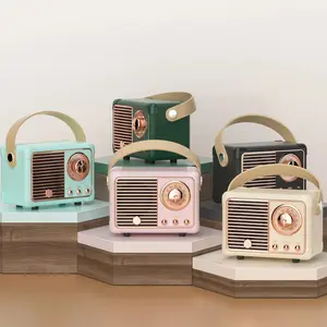 Retro BT Speaker,Vintage Decor, Mini Portable Wireless BT Speaker,Cute Old Fashion Style Support USB/TF Card/AUX for Kitchen Desk Bedroom Office Party Outdoor， Christmas Gift