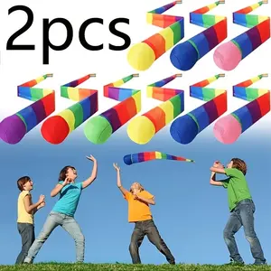 2 Rainbow Tassle Balls for Kids, Sensory Integration Training Toy, Outdoor Entertainment, Visual Tracking, Motor Skills Development
