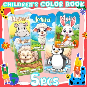 Kids Coloring Books - 5pcs Animal Themes Activity for Boys & Girls Ages 3+ | Includes Rabbit, Sheep, Penguin & More | High-Quality Engaging Cartoon Illustrations | Perfect DIY Art and Educational Gifts for Preschool | Develop Creativity & Concentration