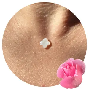 Invisible Necklace with Mother of Pearl Clover Pendant for Everyday Wear