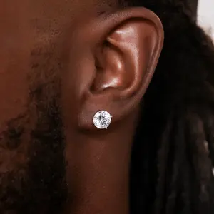 GLD 7mm Round Cut Diamond Stud Earrings in White Gold - DealsForYouDays