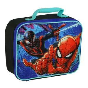 Marvel Lunch Box Spider-Man vs Miles Morales Insulated Full Zip Tote Bag 10"