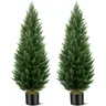 Realistic Faux Cedar Tree (2-6 FT), Artificial Juniper Plant. Aesthetic Greenery Decor for Entryway, Office, Fireplace, and Christmas Holiday