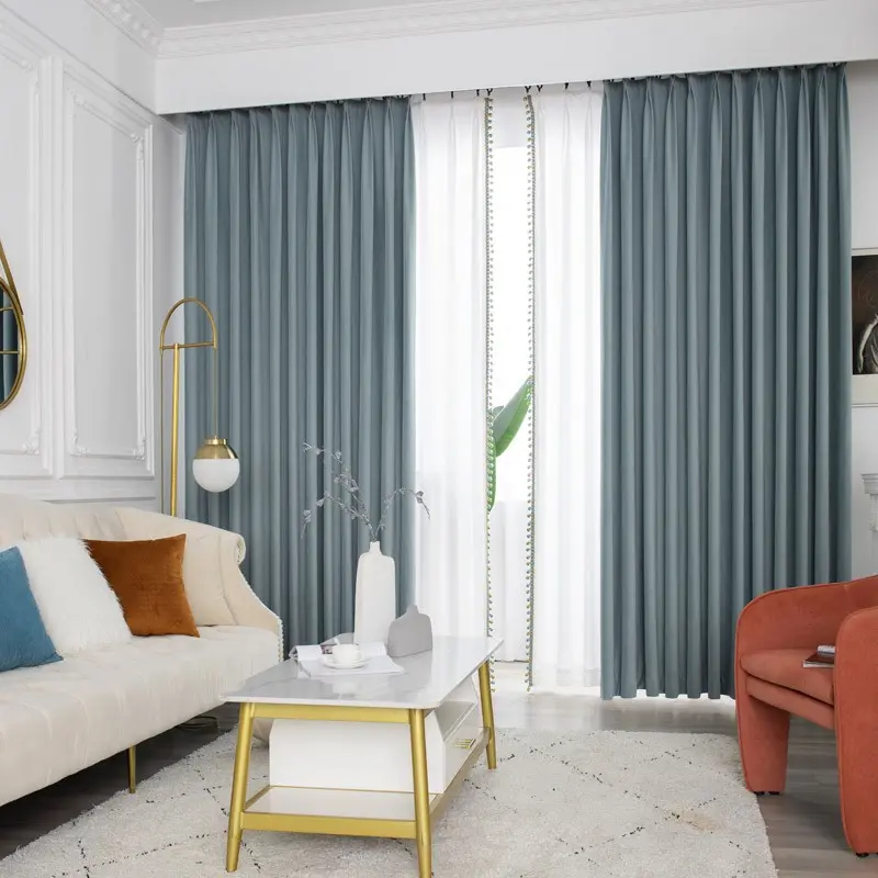 2pcs Dusty Blue Velvet Curtains, Light Blocking Noise Reducing, Luxurious High-End Feel for Living Room Bedroom, No Sheer Curtain Inside