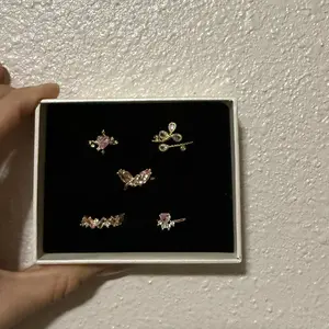 OLDT 5 Pcs Gemstone Ring Set, Choose Your Color (Assorted Styles), Adjustable Stacking Rings for Women Y2K Aesthetic