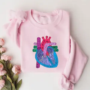 Heart Anatomy Sweatshirt, Cardiac Nursing Gift, Nursing School Sweatshirt, Medical School Student Shirt, Cardiologist Anatomical Heart Shirt