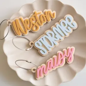 Personalized 3D Acrylic Keychain - Custom Smooth Name Tag with Vibrant Colors, Durable Metal Ring, And Heart-Shaped Design, Perfect for Christmas And Birthday Gifts, Cute Keychain Accessory, Gift Item, Playful Design, Colorful Decoration