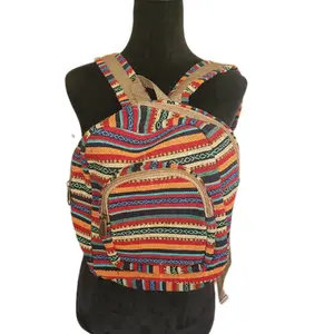 Handmade boho mini backpack