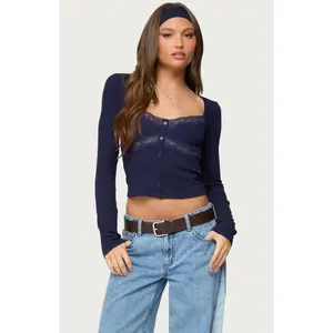 Edikted Women's Kathi Lacey Long Sleeve Top